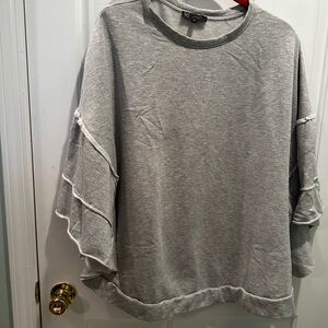 DG2 by Diane Gilman Gray Tunic with Ruffled Sleeves